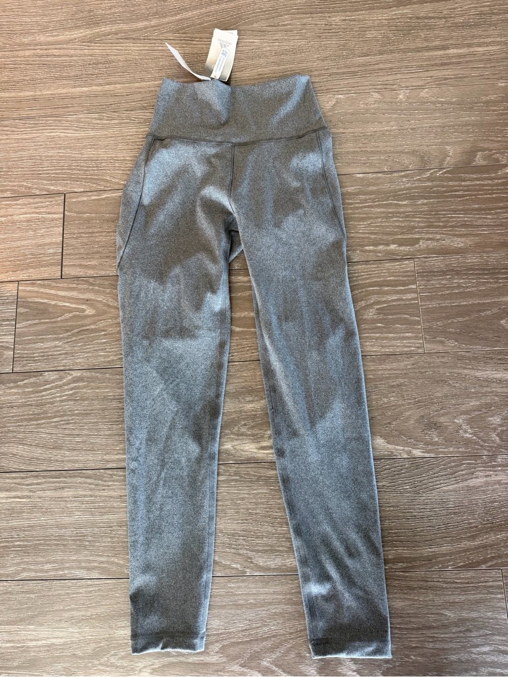 adidas women’s Heather Gray High-Rise Performance Leggings